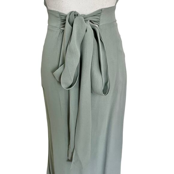 Reformation Lizabeth Halter Midi Dress Size 0 Celadon Green Open Back Event NEW - Picture 5 of 10